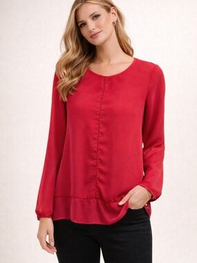 Bright Pink Sheer Blouse | Ladder Stitch Detail | Flowy Feminine Top